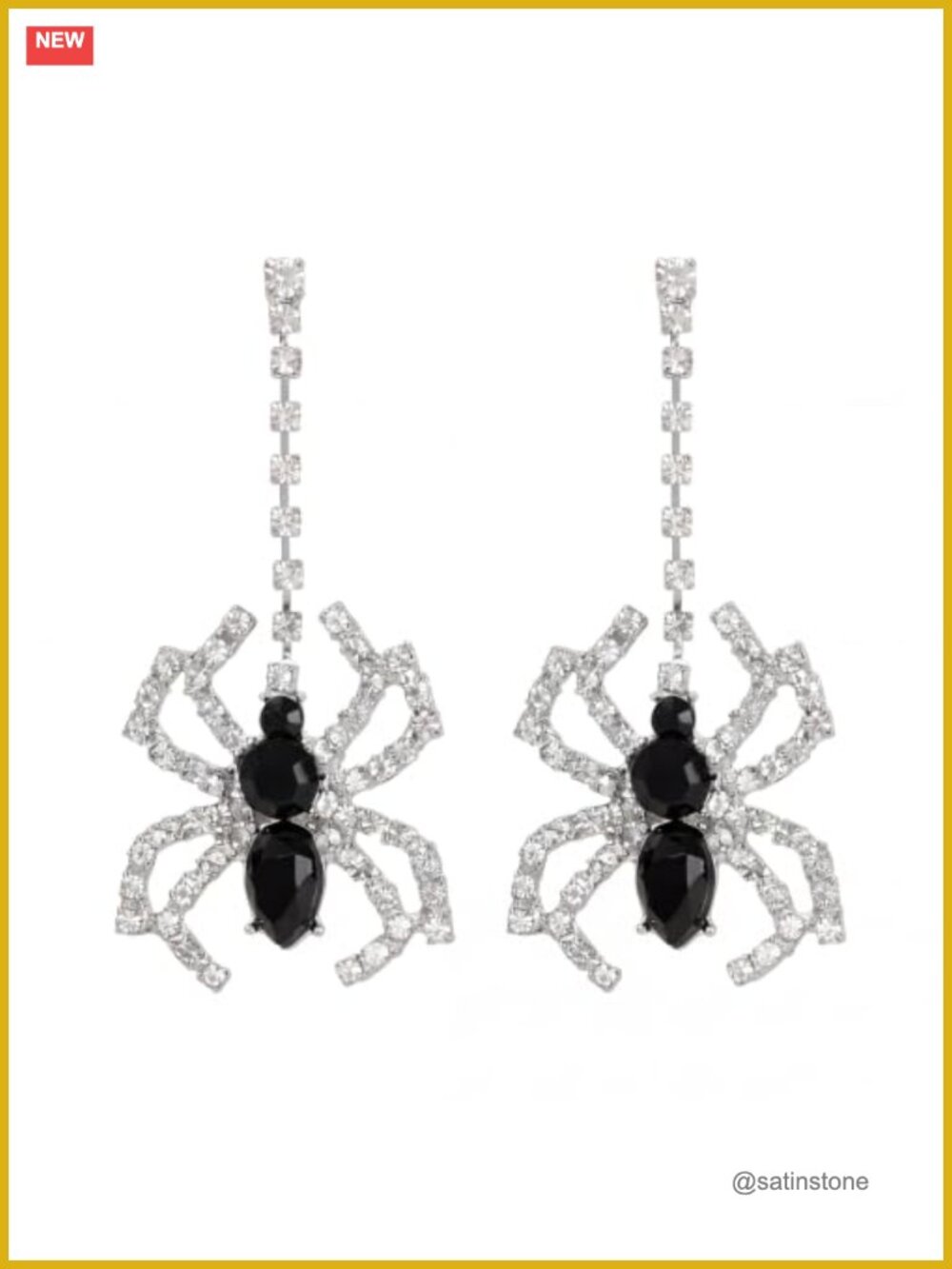 Halloween Spider Drop Dangle Earrings Costume Jewelry 2.3 Inch